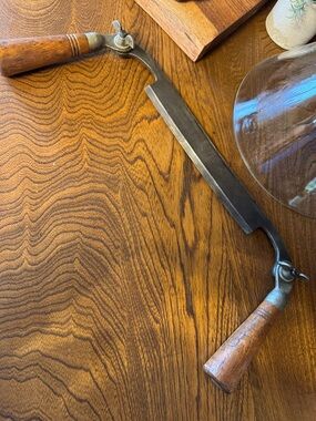 Vintage Palmer Folding Double-Handled Shaving Draw Tool 8” blade